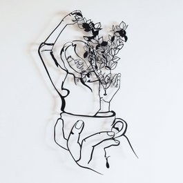 Wallity Coffee Girl Line Art- APT744 L